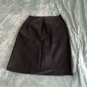 Vintage Leather Black Skirt | Firenze Santa Barbara 100% Genuine Leather